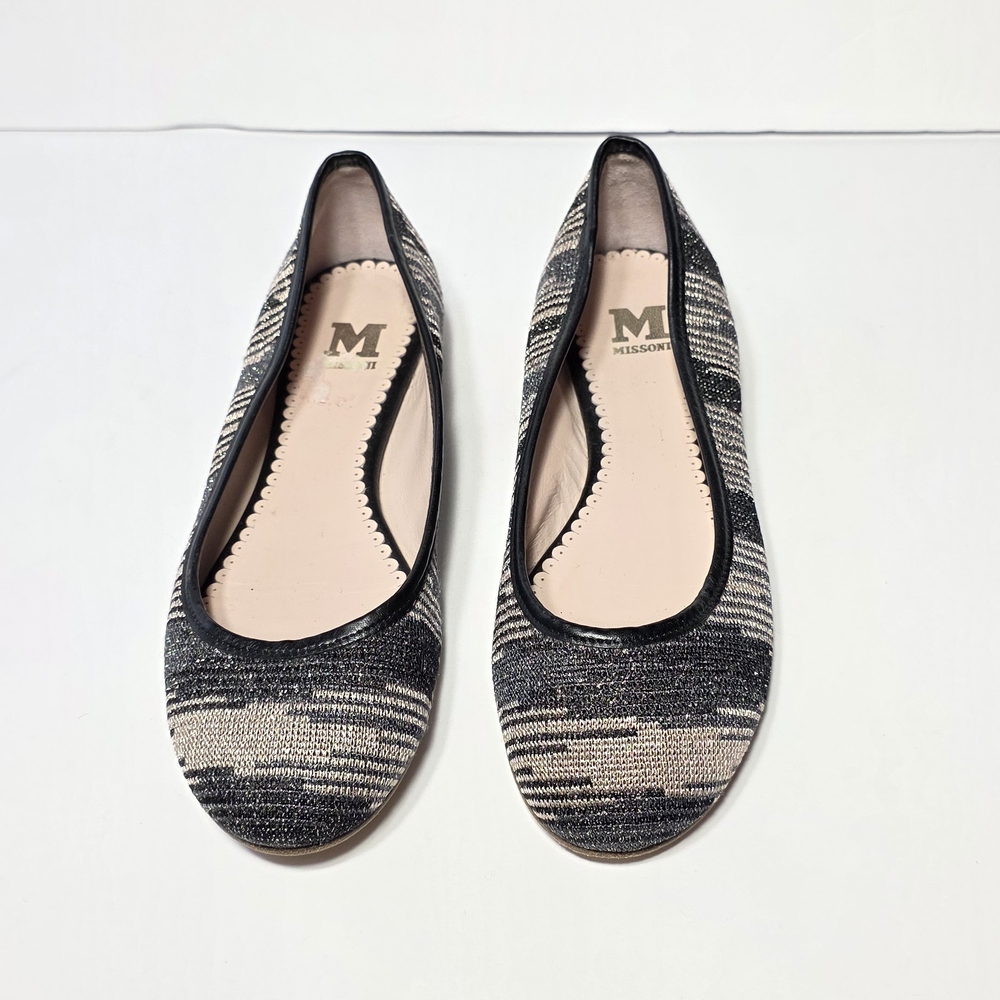 M by Missoni Black and Cream Women's Flats